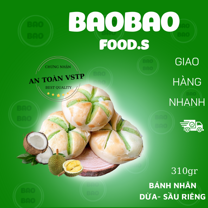 Bánh dừa đậu xanh-  Đặc sản loại 1- Dừa Sầu riêng - Đồ ăn vặt Baobao