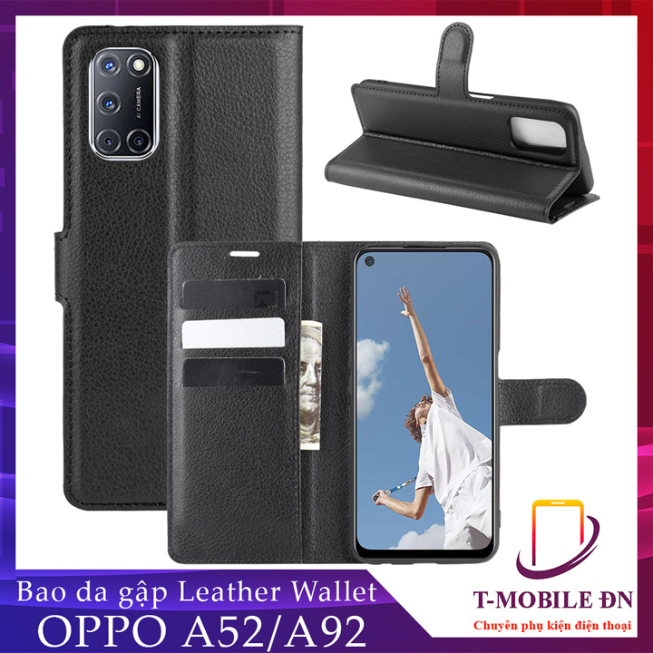 Bao da Oppo A52 Oppo A92 Ốp lưng da 2 mặt Cao cấp có nắp gập và chống xem video tiện lợi cho Oppo A92 Oppo A52
