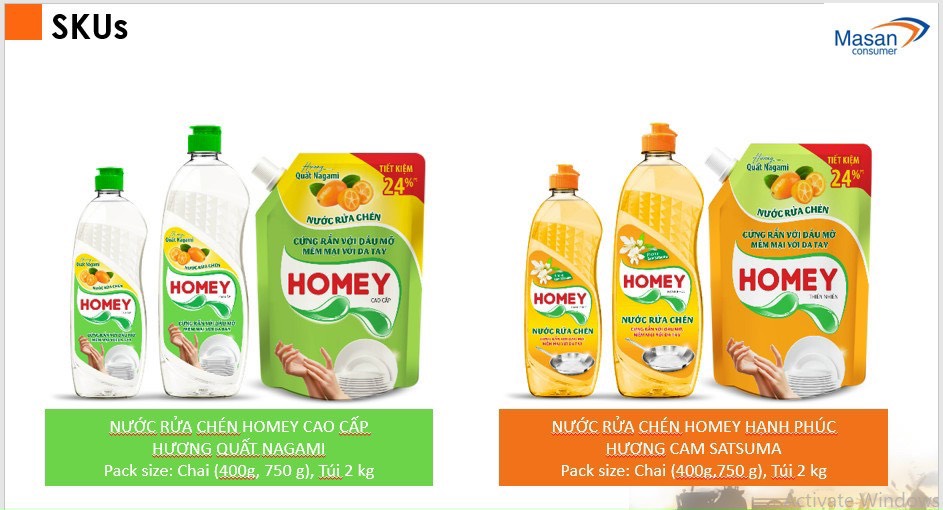Nước Rửa Chén HOMEY Cao Cấp[Mới] 750gr. sản phẩm mới của MASAN