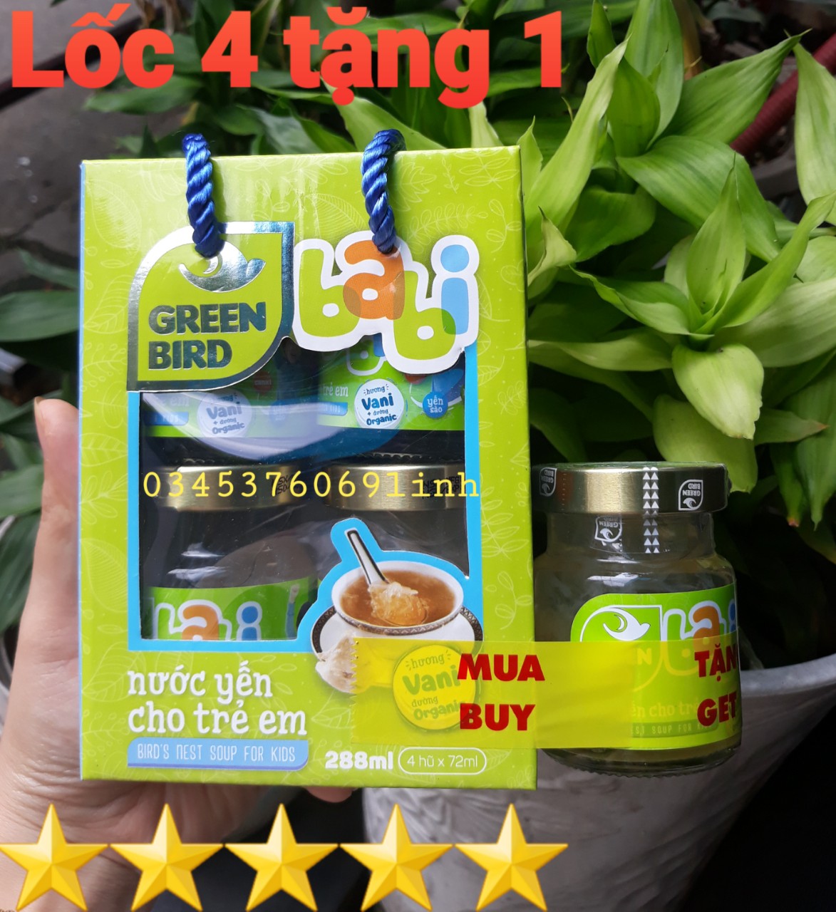 Lốc 4 tặng 1- yến sào trẻ em - yến green babi