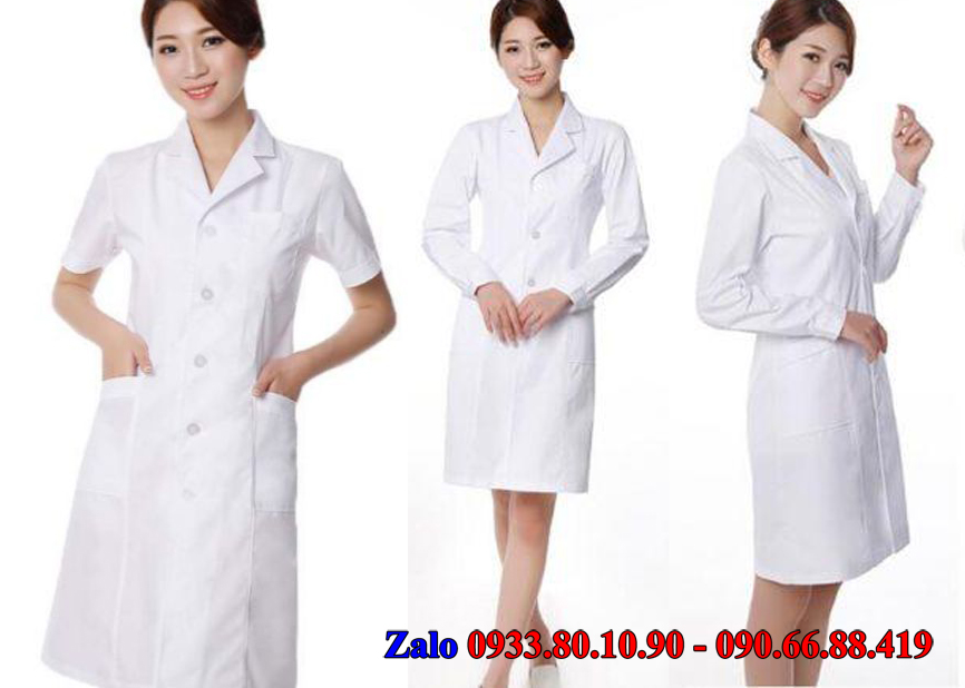 Áo Blouse, áo dược sĩ, áo y tá Trắng - Tay ngắn, hoặc Tay dài - Dành cho Nữ