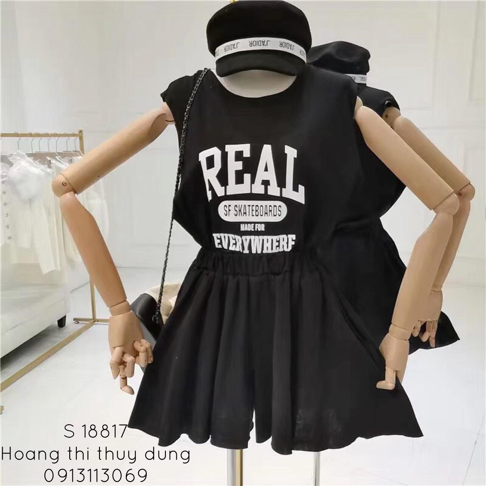 Set bộ áo tanktop và quần giả váy cho mùa hè năng động hình thật, Mino Boss