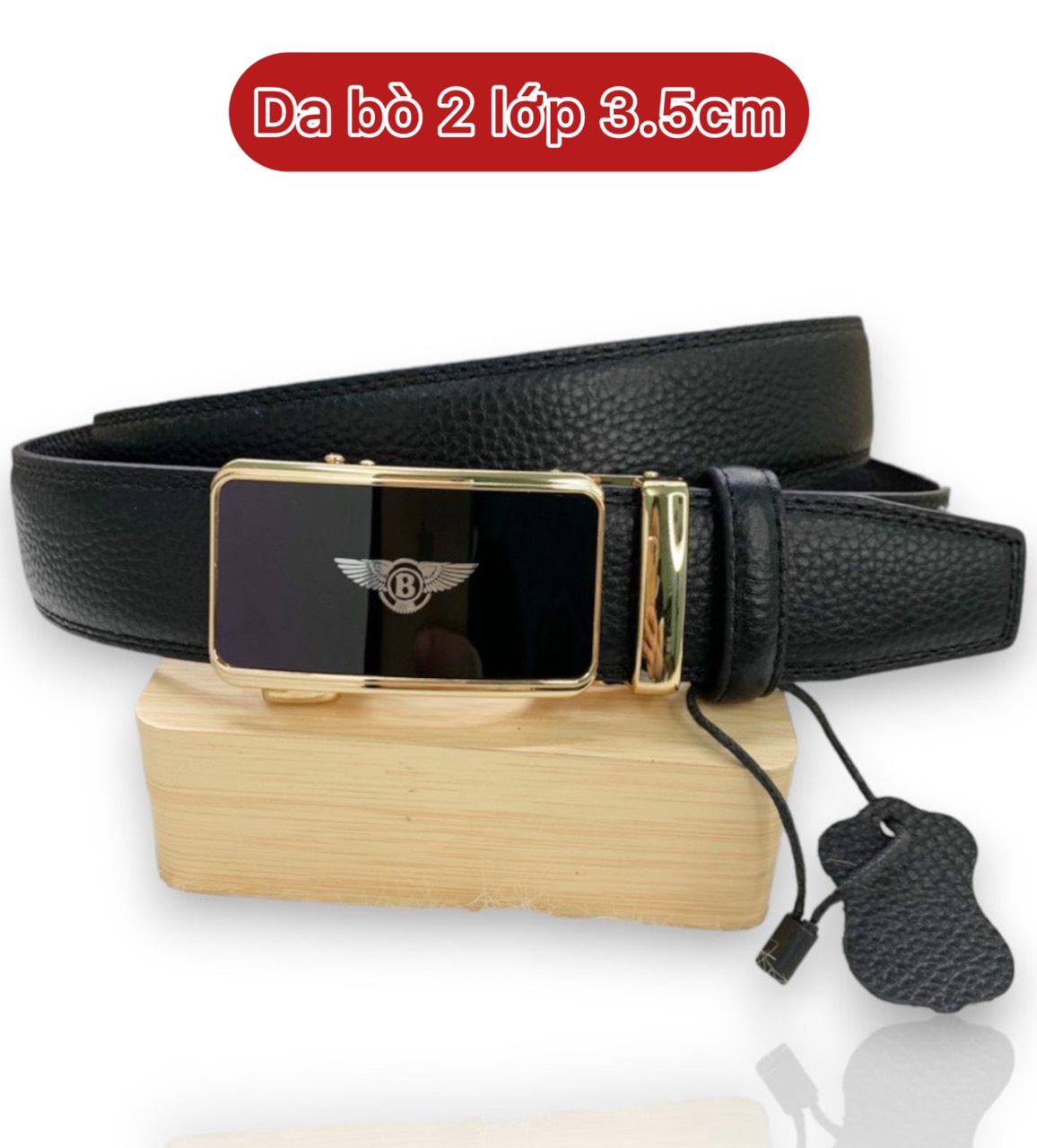 Thắt lưng nam dây nịt da bò khóa gạt tự động tiện dụng bản 3,5cm TL01