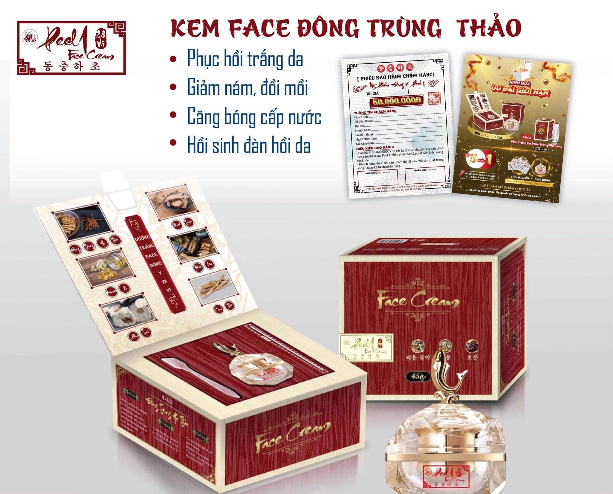 Kem face đông trùng hạ thảo peel one