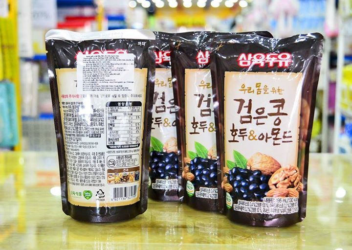 Combo 5 gói sữa óc chó hạnh nhân hàn quốc 190ml hiệu samyohk - óc chó nâu