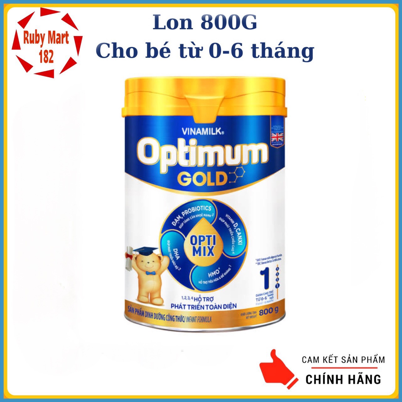 Sữa bột Vinamilk Optimum Gold 1/2 lon 800g