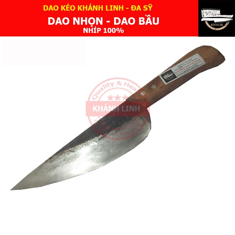 Dao nhà bếp Khánh Linh - Đa Sỹ: Dao bầu cán trắng (dao lọc thịt, cạo lông) NHÍP 100% - DN04