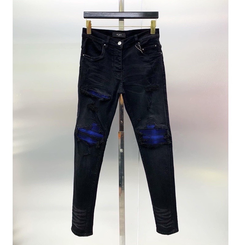 Quần jean nam rách phối lót xanh chất jeans bò cao cấp co giản 4 chiều hàng chuẩn shop hot trend