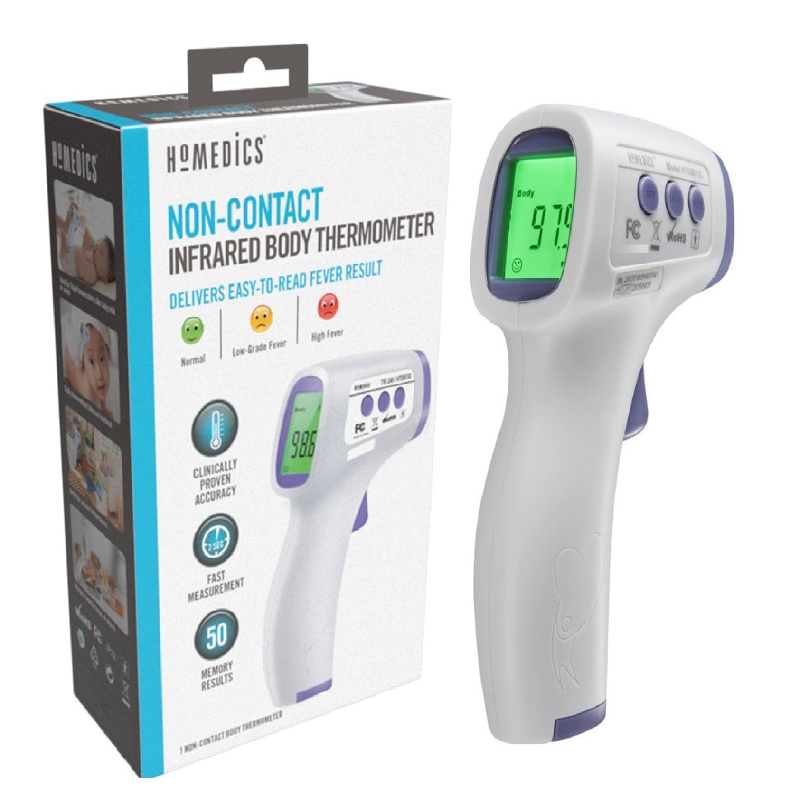 Nhiệt kế hồng Ngoại không tiếp xúcUSA HoMedics TIE-240, Nhiệt kế điện tử microlife, máy đo nhiệt độ thân