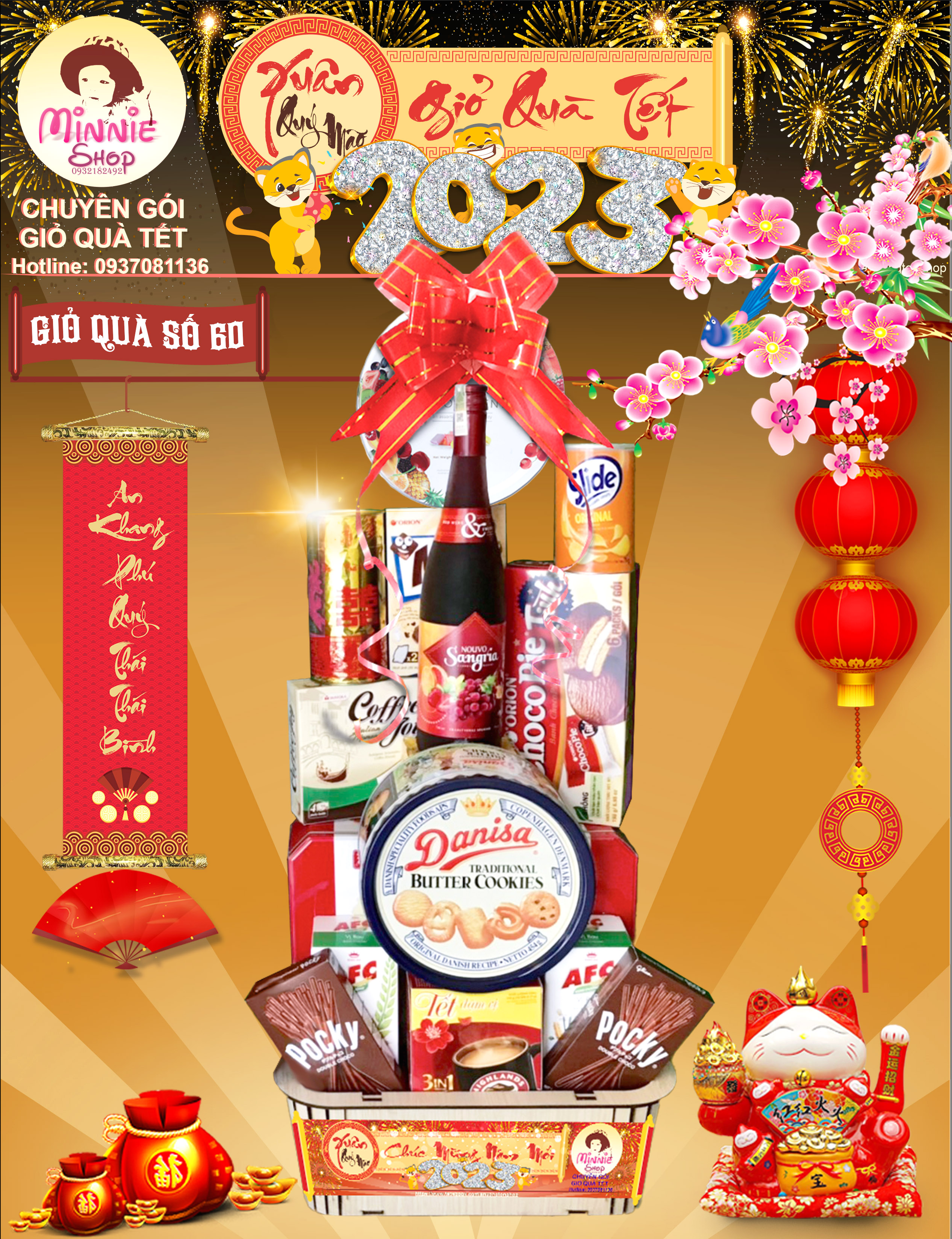 Giỏ quà tết 2024 - ms60 giỏ phú quý 2