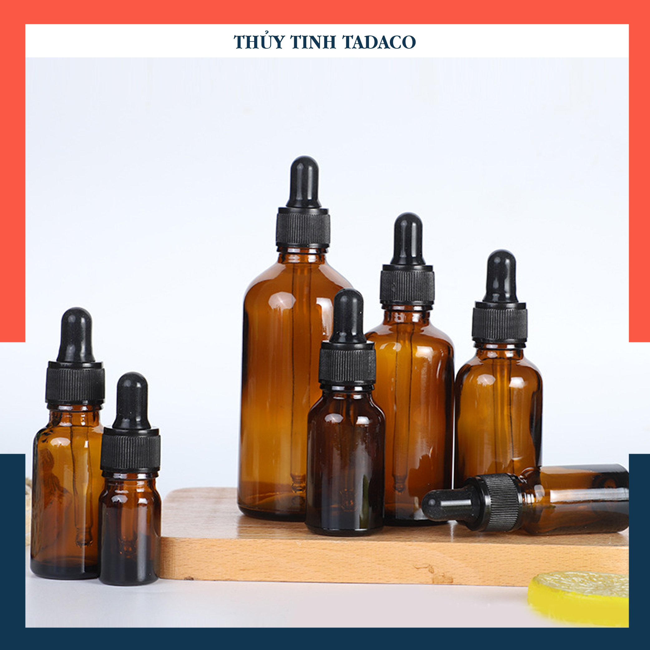 Chai chiết serum nắp bóp màu Nâu chuyên chiết mỹ phẩm