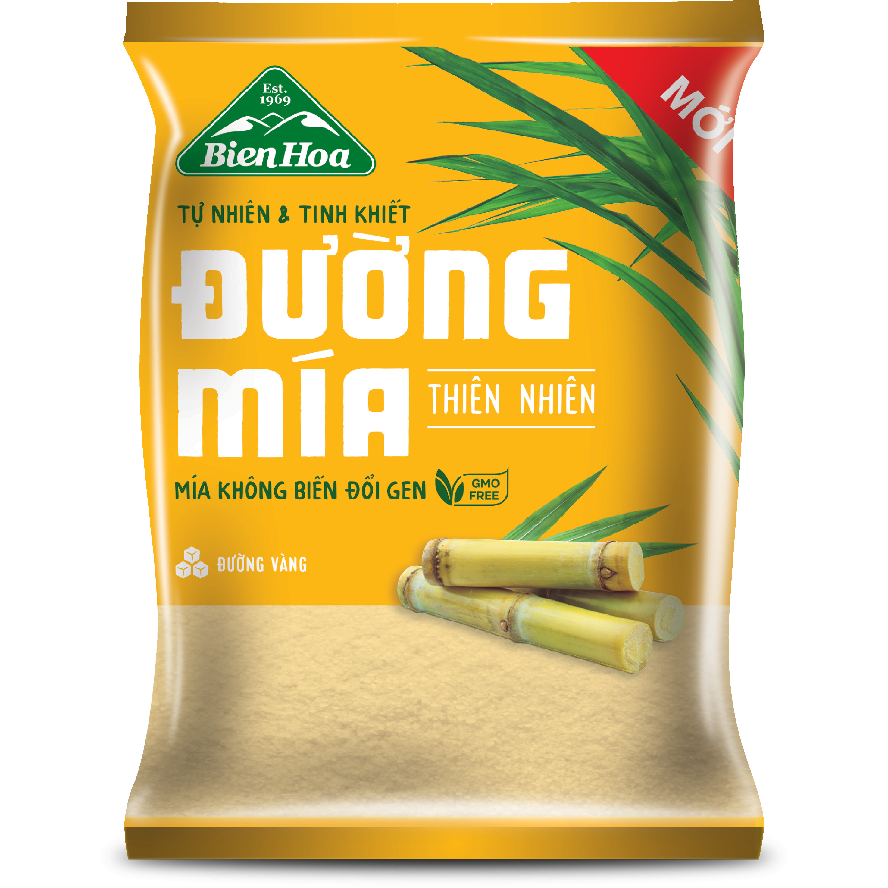 Đường mía vàng thiên nhiên Biên Hòa Gold gói 1kg