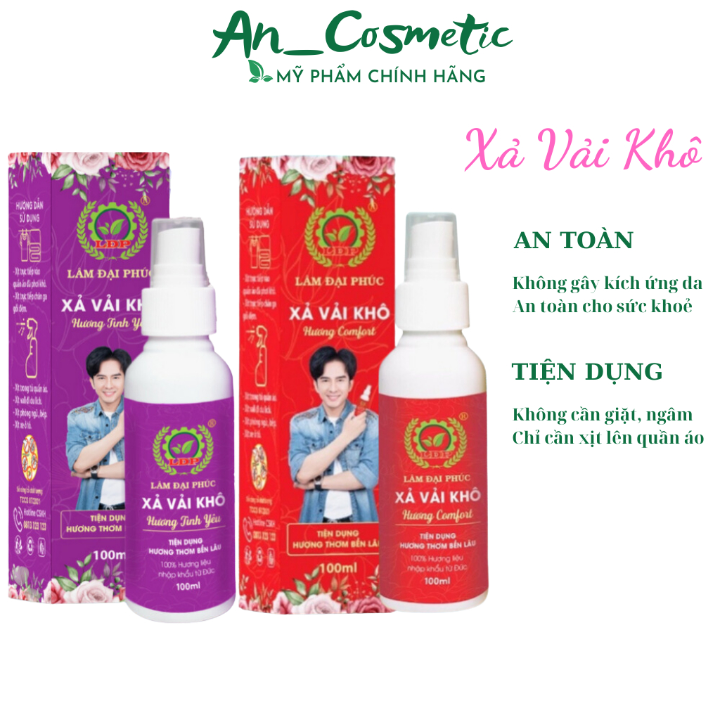 Combo 12 xả vải khô lâm đại phúc - xịt thơm quần áo, lưu hương cả ngày dài