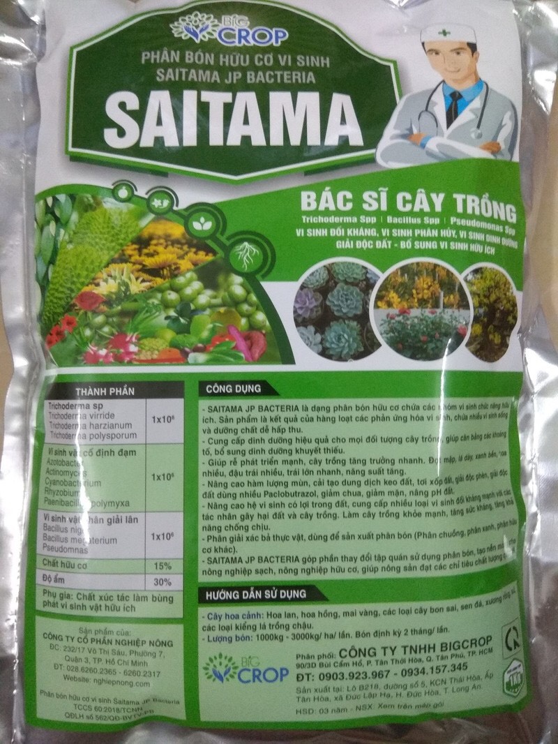 Phân hữu cơ vi sinh saitama 1kg