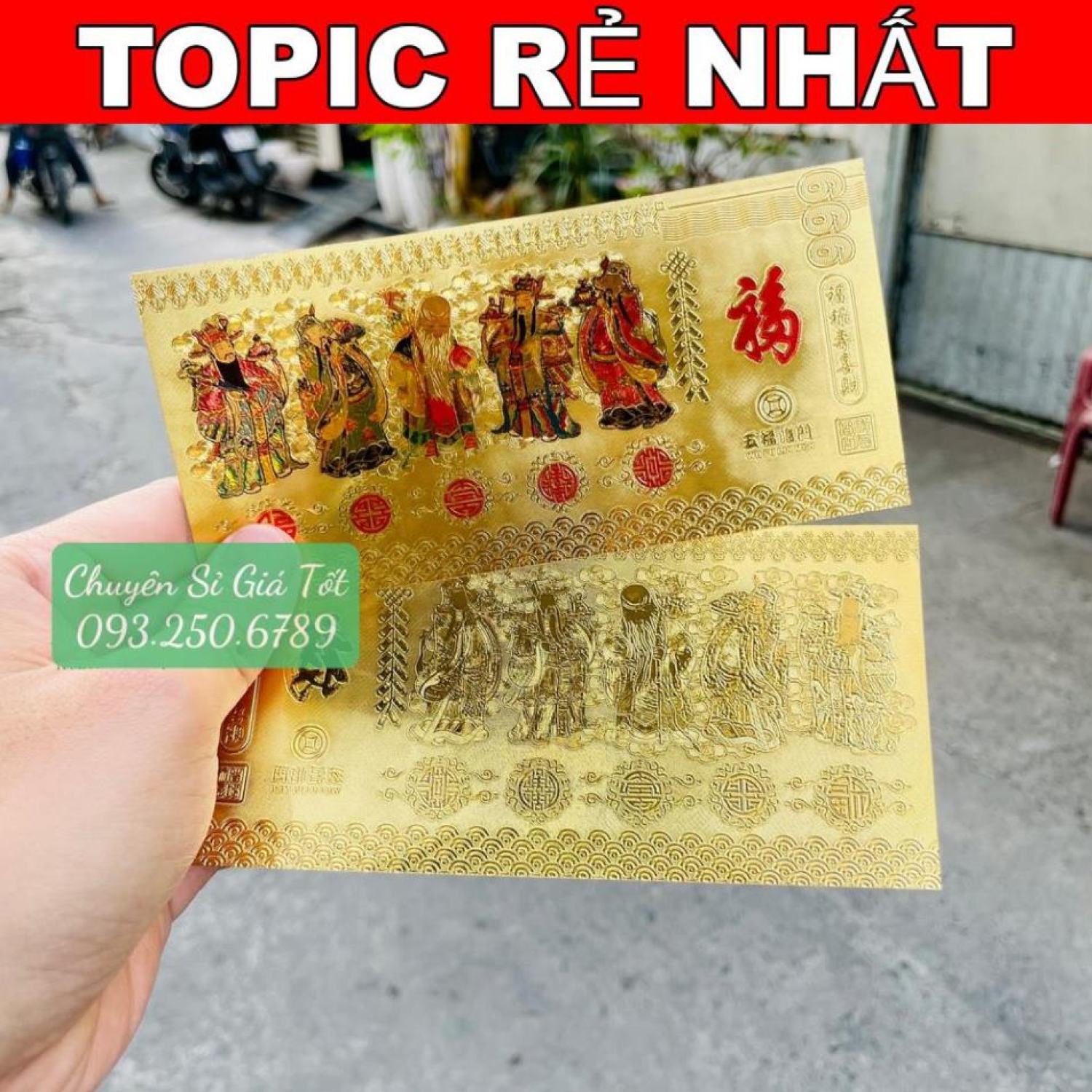 [HÓT][TRỢ GIÁ] (COMBO 10 tờ) tiền Ngũ Phúc Plastic Mạ Vàng, Phúc Lộc, THỌ, TÀI, Hỷ. Lì Xì Tết, Phát Lộc May Mắn