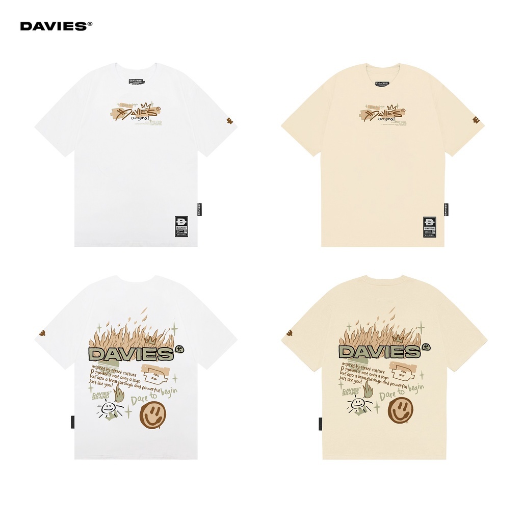 Áo thun nam nữ form rộng tay lỡ tee local brand Davies Doodle | D25-T1
