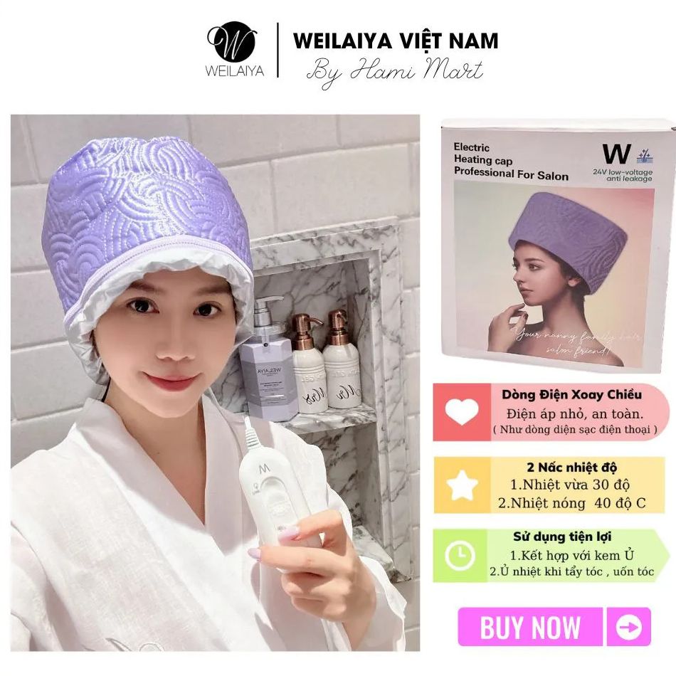 Mũ hấp tóc tại nhà Weilaiya, mũ ủ tóc 5V an toàn tiện lợi giúp tóc hấp thụ dầu hấp dưỡng tóc chuẩn salon