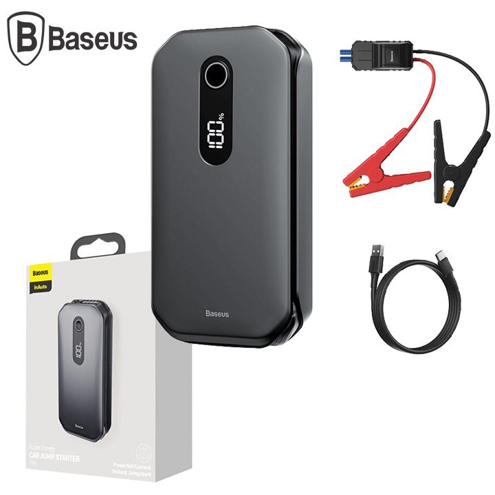 Bộ Kích Nổ cho ô tô , xe máy kiêm sạc dự phòng Baseus CRJS01-01 Super Power Car Emergency Start Power 8000mAh / 12000mAh 5V 2.4A . Dễ Sử Dụng