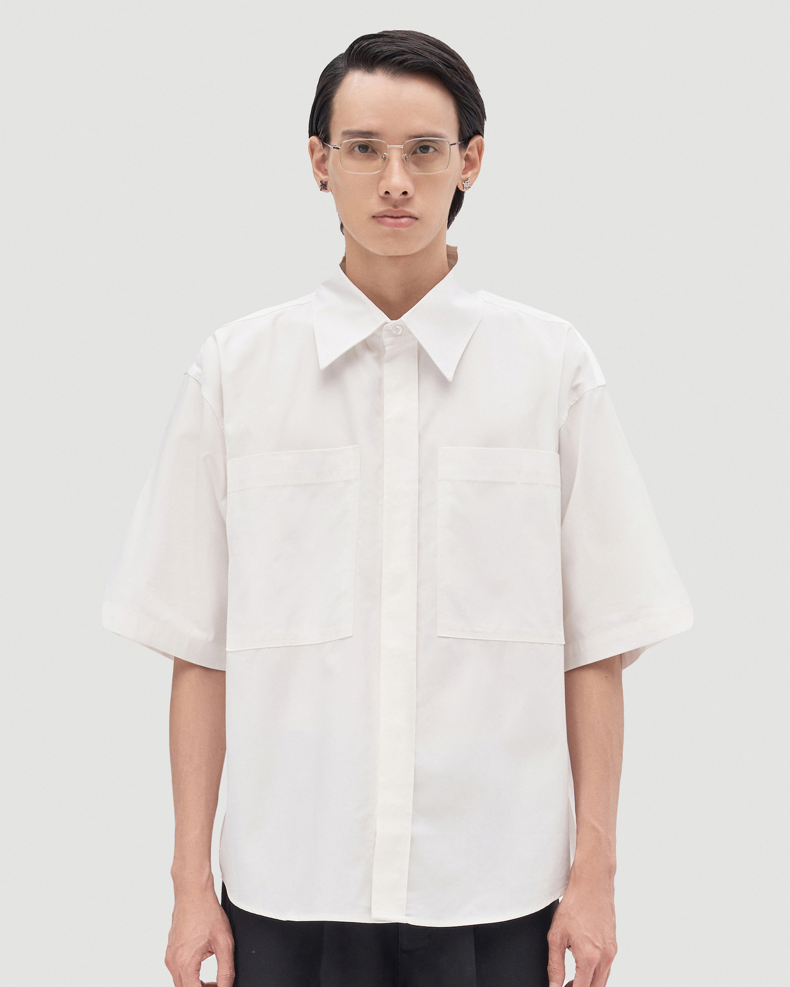 Dvrk - áo sơ mi unisex ngắn tay form oversize in logo privé-dvrk-23ss