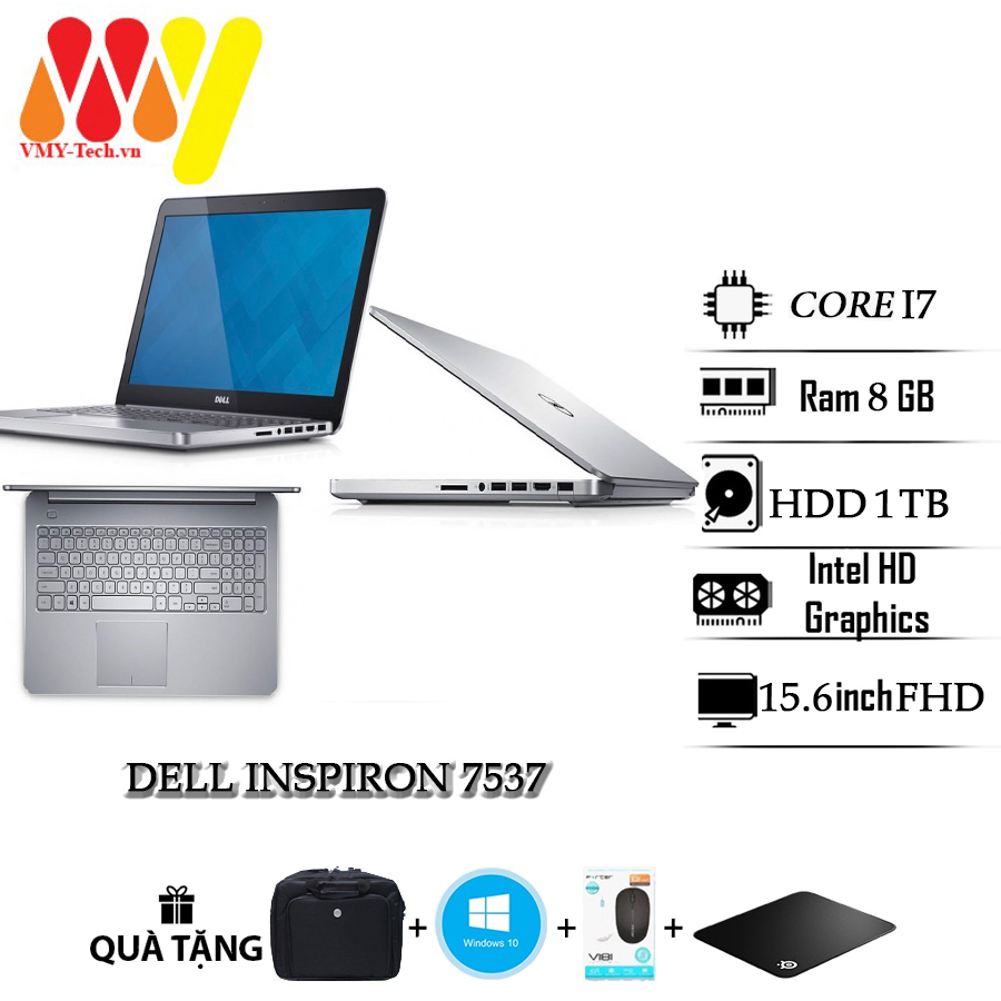 Laptop Dell Inspiron 7537 cấu hình mạnh mẽ, Core i7, Ram 8gb, ổ cứng 1TB, VGA rời, màn hình 15.6 inch HD, laptop văn phòng zin lướt 99% cao cấp