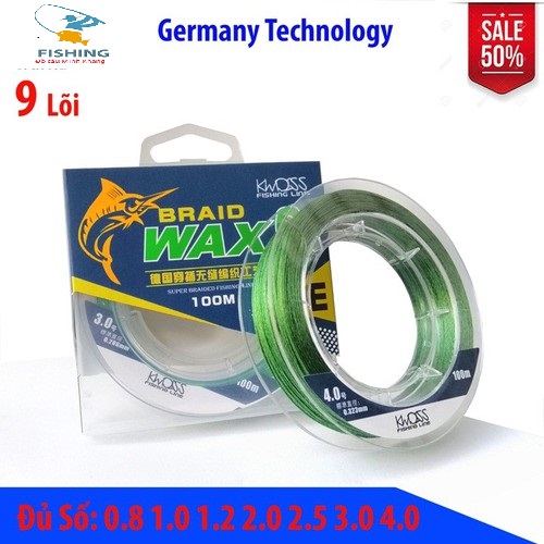 Dây dù câu cá pe x9 braid wax 9 lõi siêu bền, mềm mượt... dù câu cá pe, dù câu cá giá rẻ