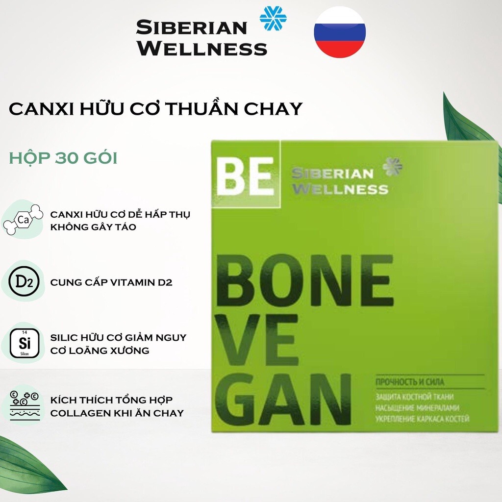 Viên uống canxi hữu cơ thuần chay  3D Bone Vegan Siberian