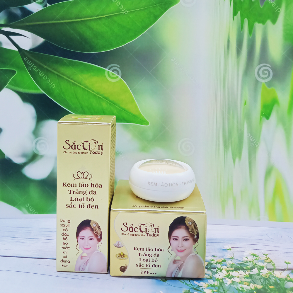 Combo kem lão hóa trắng da loại bỏ sắc tố đen 5g + serrum lão hóa trắng da loại bỏ sắc tố đen 20ml sắc tiên today