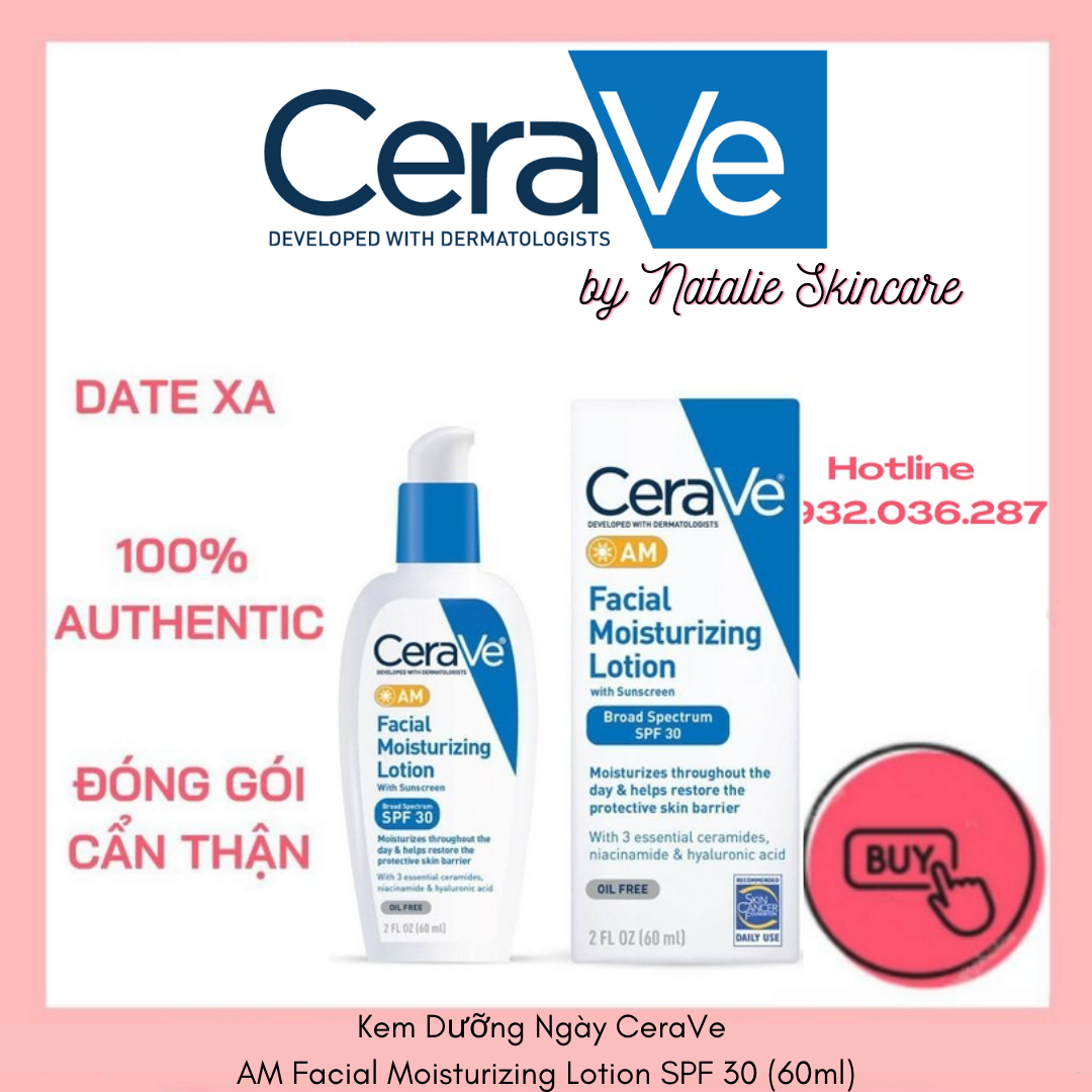 [HCM]Kem Cấp Ẩm CeraVe AM Facial Moisturizing Lo.tion SPF 30 (60ml)