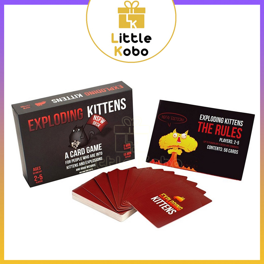   Hộp Cứng Đen 16+  Bài Mèo Nổ Việt Hóa Exploding Kittens Boardgame 154 Lá Chất Giấy Dày Chống Nước Board Game Trò Chơi 