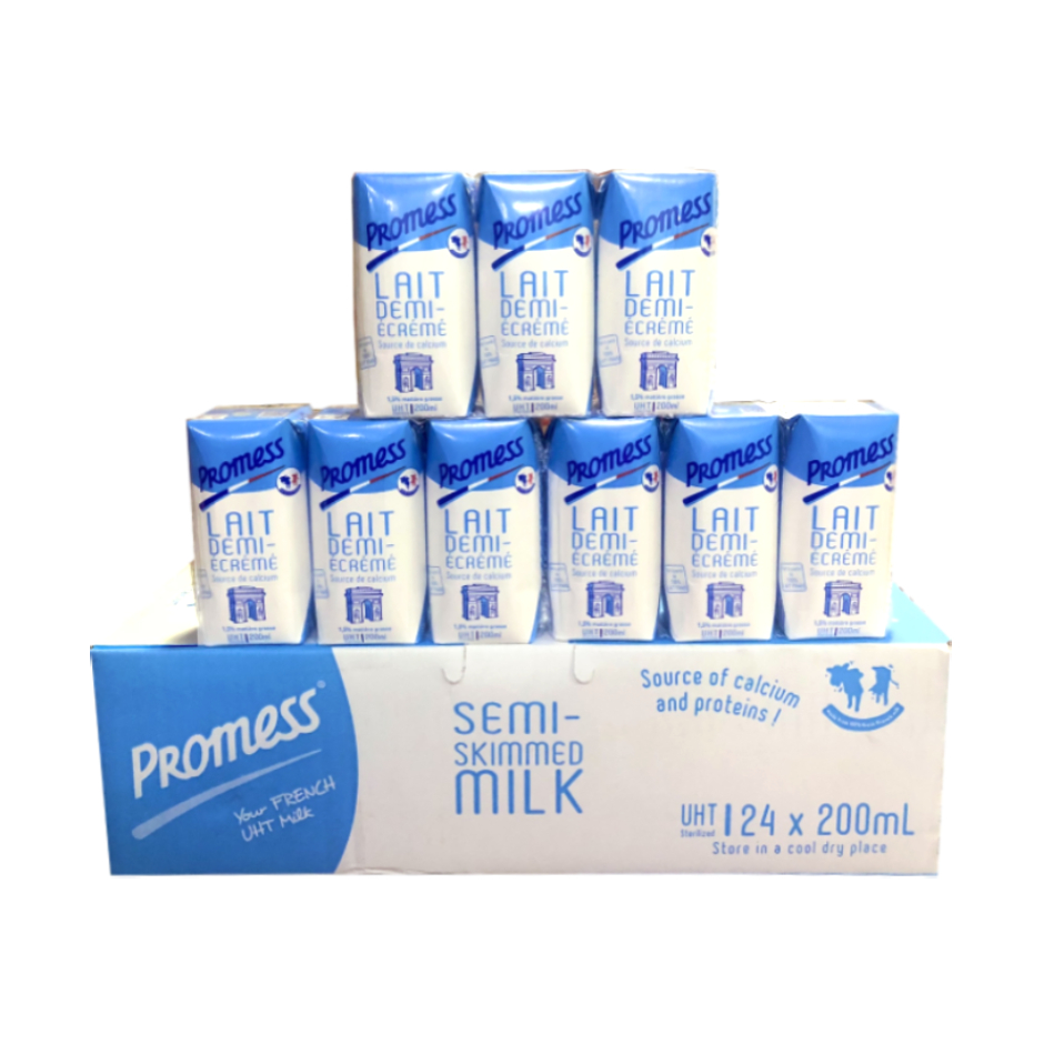 Thùng 24 Hộp Sữa Tươi Promess Ít Béo 200ml - Sữa Nhập Khẩu Pháp