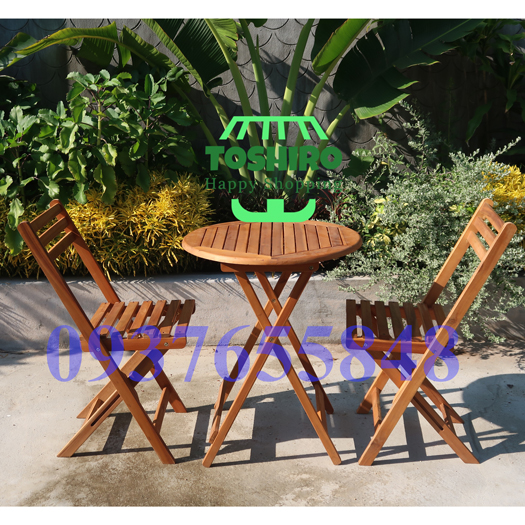 Bộ bàn 2 ghế Bistro gỗ tự nhiên chuyên làm bàn cafe ban công sân vườn