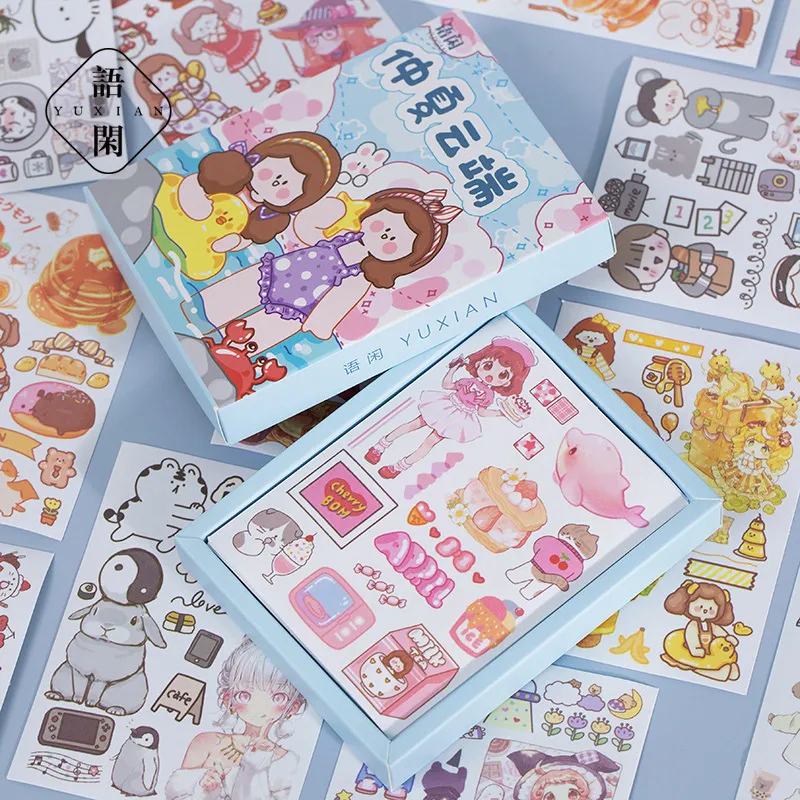 Hộp 50 Tấm Sticker trang trí dễ thương