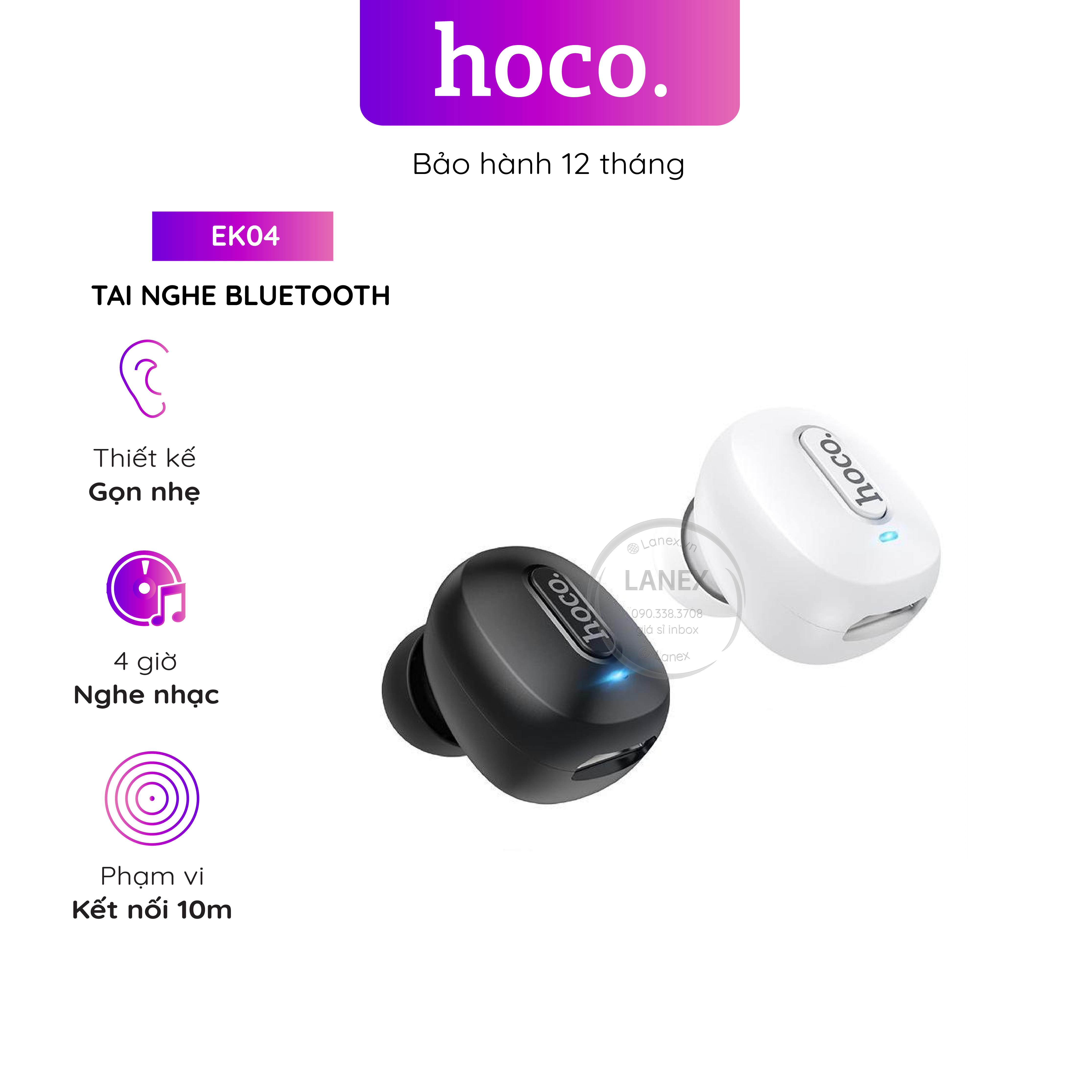 Tai nghe bluetooth hoco ek04 1 bên v5.0 có mic