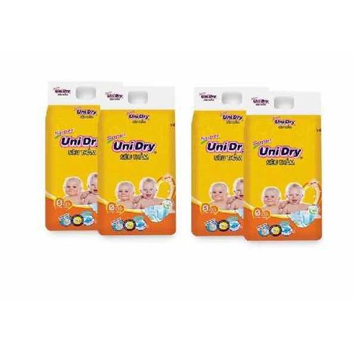 Combo 4 Bịch Tã Dán Unidry S46 - M42 - L38 - XL34 Miếng