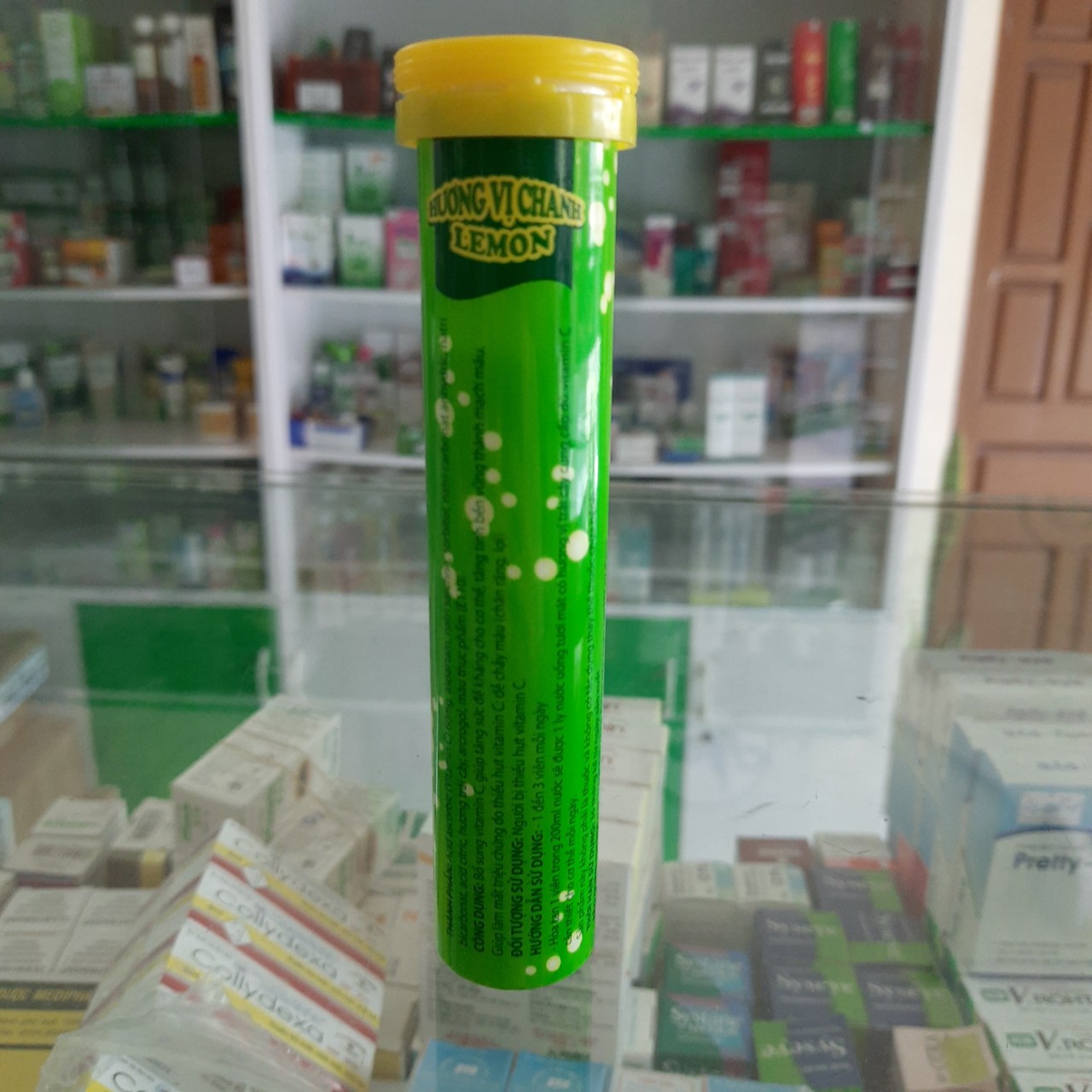 Viên sủi vitamin C, bổ sung nhanh năng lượng, tăng cường sức đề kháng - Viên sủi Ossizan Vitamin C vị CHANH - Hộp 20 viên