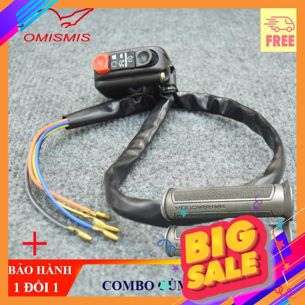 Combo cùm công tắc domino phải và baotay baracuda cao cấp