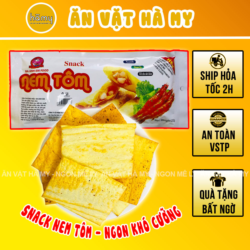 Combo 10 gói Snack nem tôm đồ ăn vặt Hà My ngon mê ly