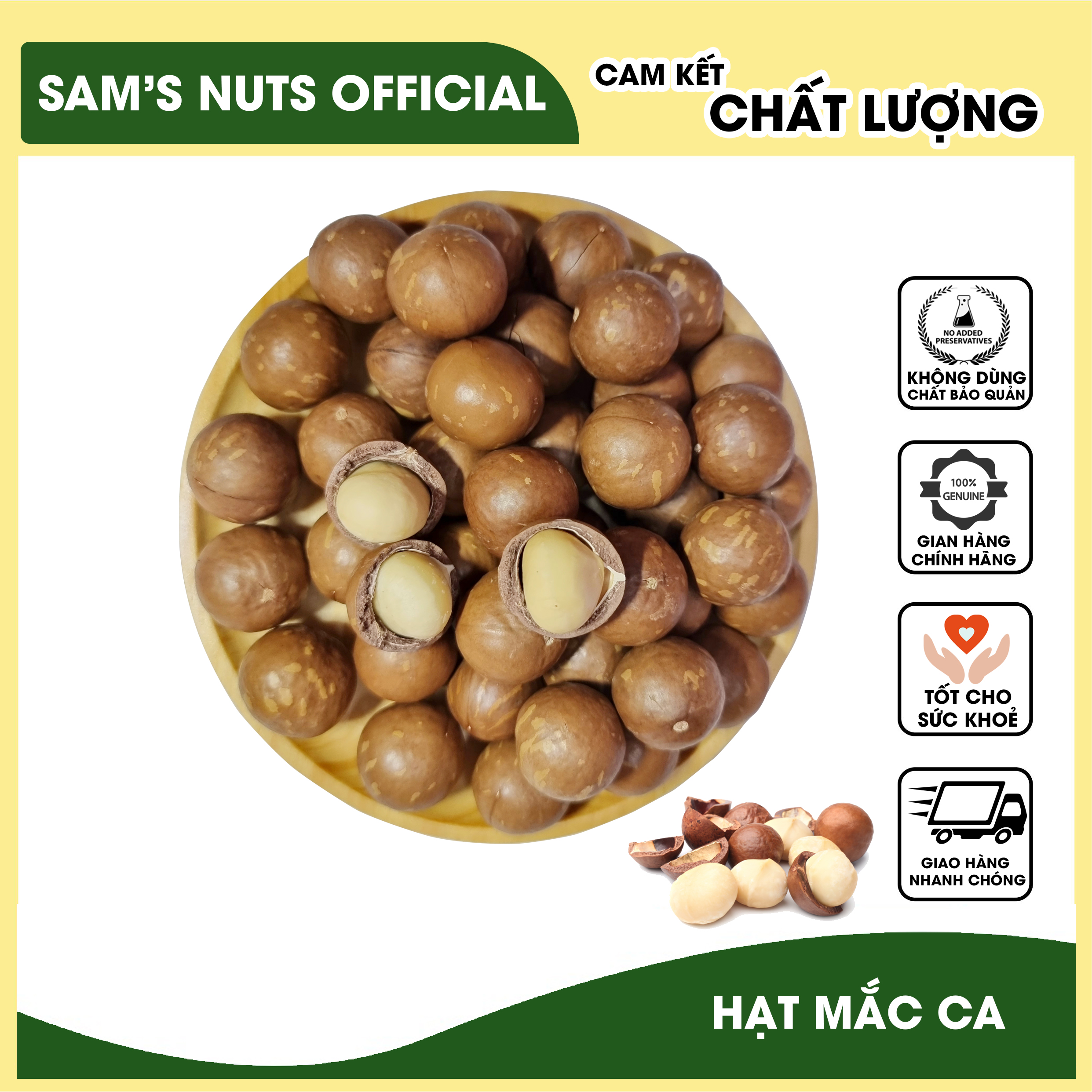 Hạt macca nứt vỏ sam's nuts - hạt macca organic - kèm dụng cụ tách vỏ