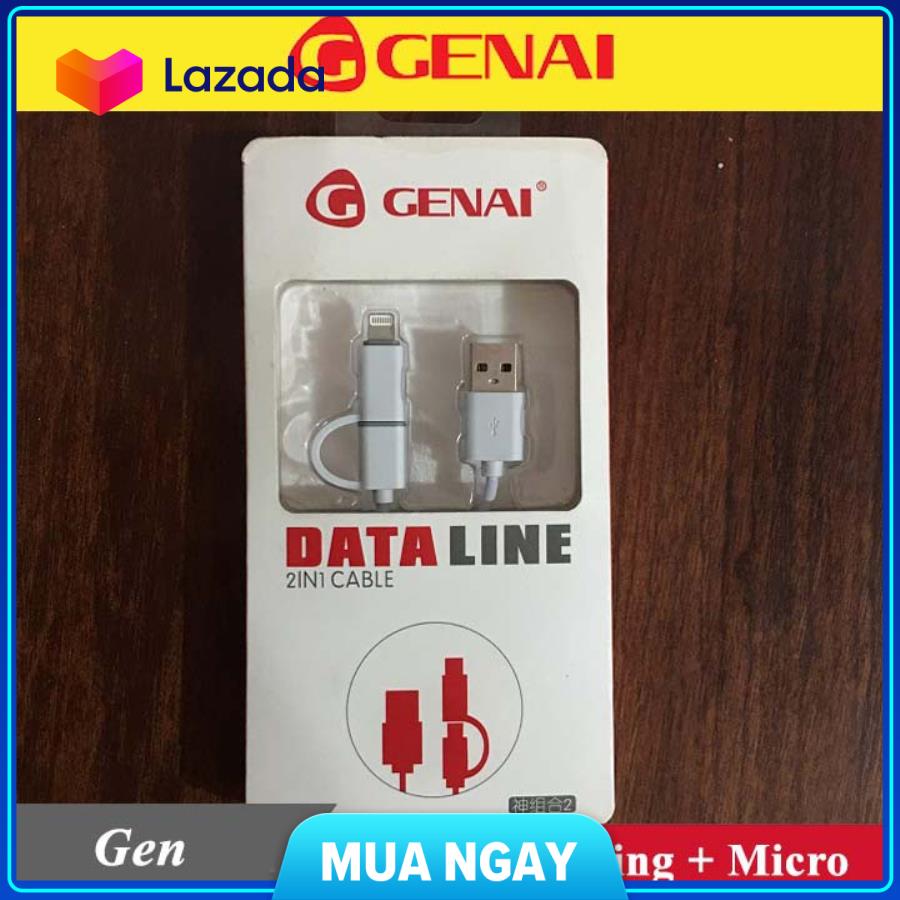 Cáp sạc 2 đầu micro & lightning genai, sản phẩm tốt với chất lượng và độ bền cao, và được cam kết sản phẩm y như hình