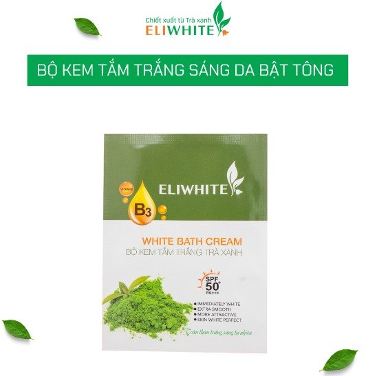 Bộ Kem Tắm Trắng Trà Xanh Eliwhite 80g