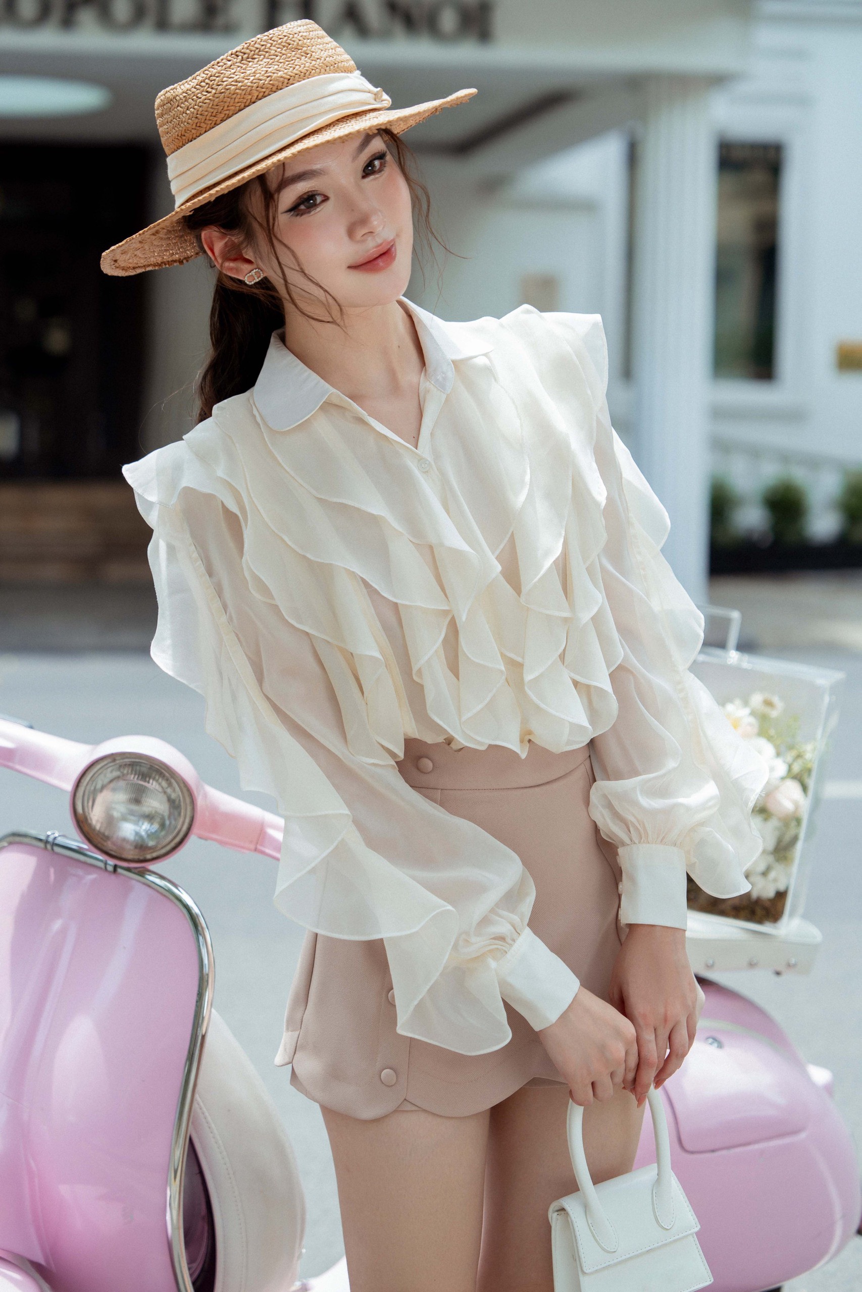 Sò vintage - tessa áo tay dài chạy bèo