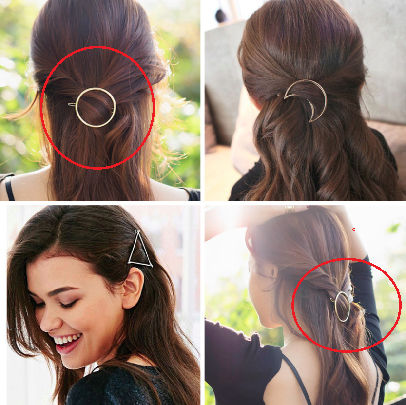 [HCM]Kẹp tóc cài tóc nữ hình học mẫu tròn cute