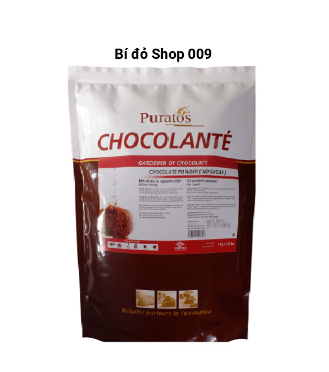 1kg BỘT socola sô cô la chocolate cacao nguyên chất không đường Puratos ăn kiêng healthy - Bí đỏ shop Bao bì Nguyên liệu dụng cụ làm bánh