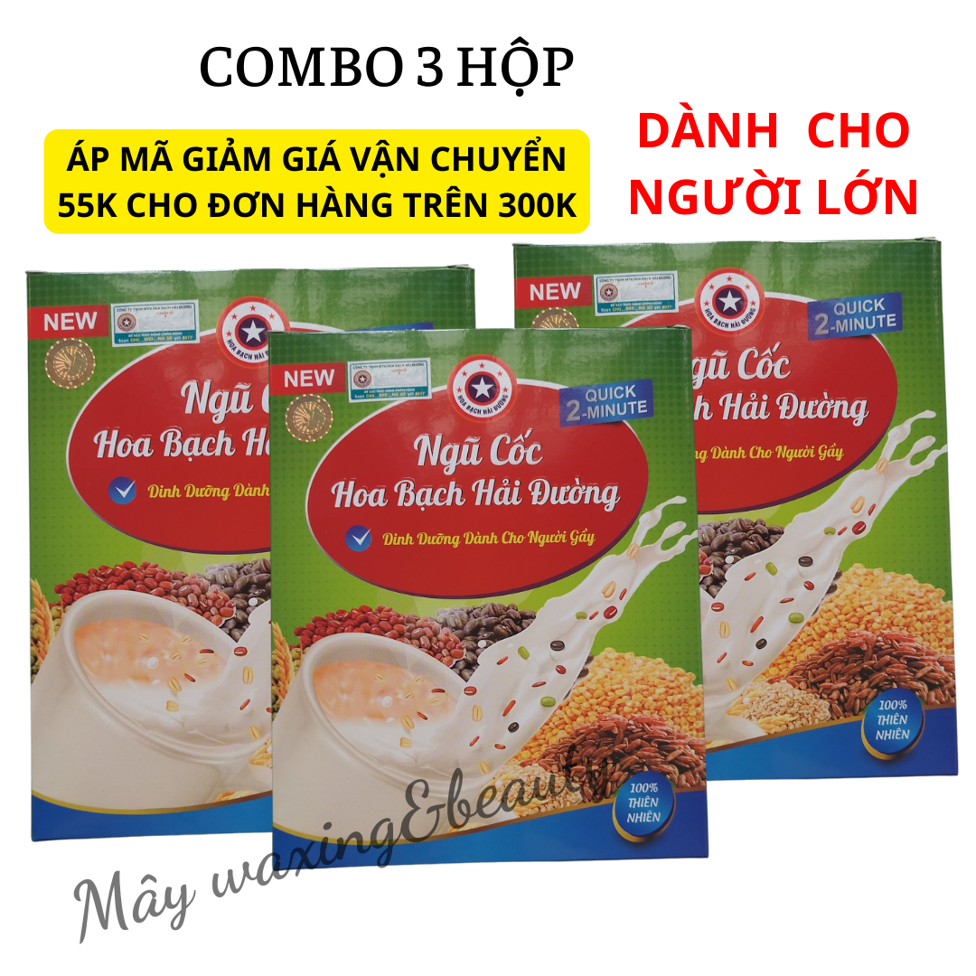 Combo 3 bột ngũ cốc tăng cân hoa bạch hải đường 500g