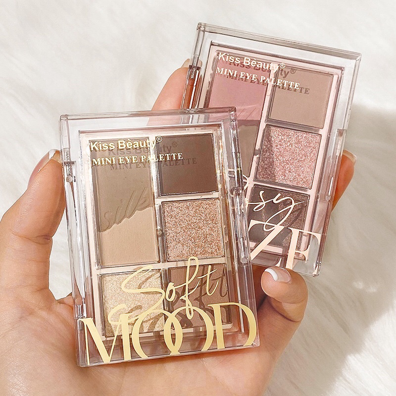 Bảng phấn mắt nhũ Kiss Beauty Mini Eyes Palette 6 ô màu trendy nhỏ gọn tiện lợi👠👠