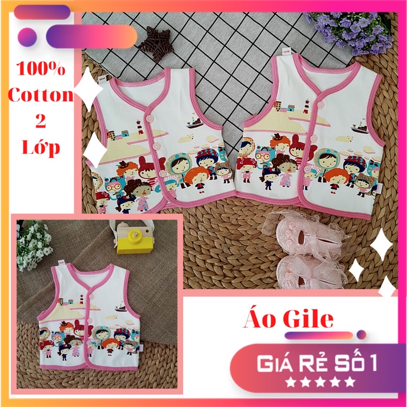 [HCM][Cotton mềm mịn] Áo Gile dành cho bé gái từ sơ sinh đến 1 tuổi