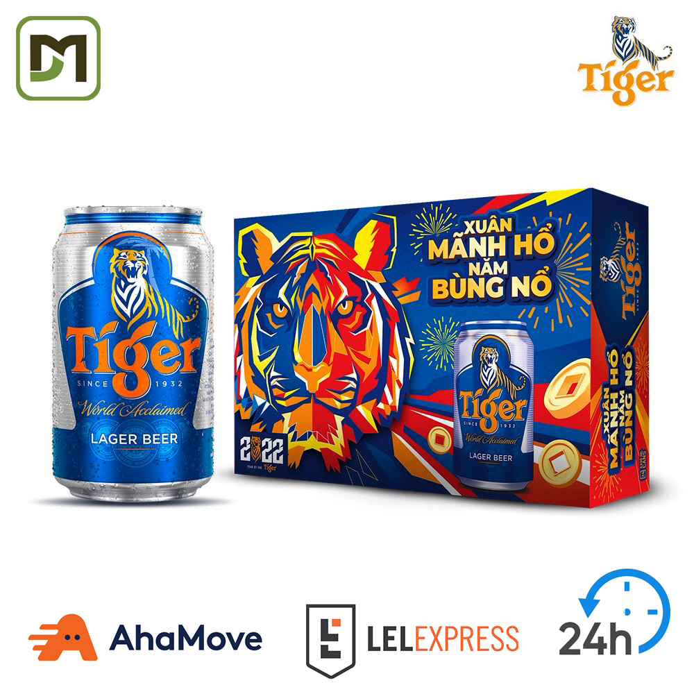 Thùng bia tiger 24 lon 330ml - date mới