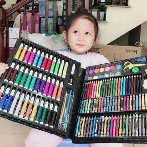 Bộ bút màu vẽ đa năng cho bé, bộ hộp bút chì màu 150 chi tiết cho bé yêu sáng tạo,- XẢ HỘP BÚT MÀU 150 CHI TIẾT CHO BÉ