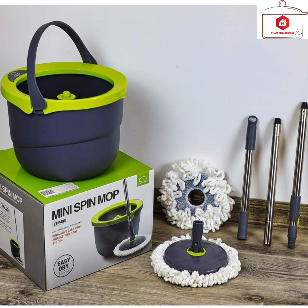 Bộ cây lau nhà xoay tay mini Ettom Lock and Lock
