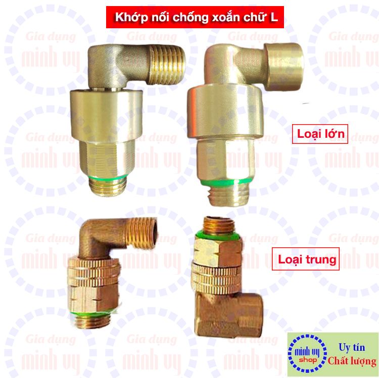 Khớp chống xoắn dây chữ L dùng cho máy phun th.uốc áp lực cao, chế rulo quấn dây